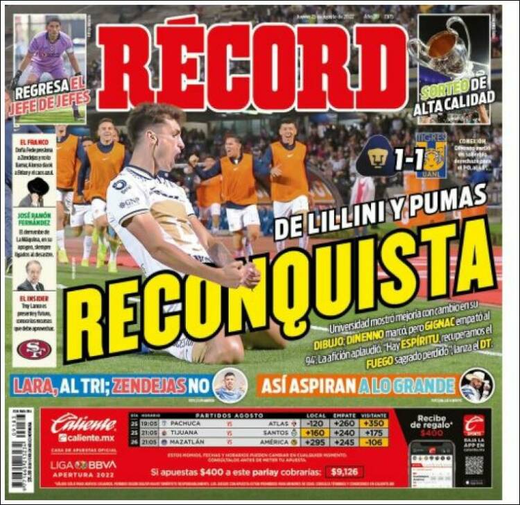 Portada de Record (Mexico)