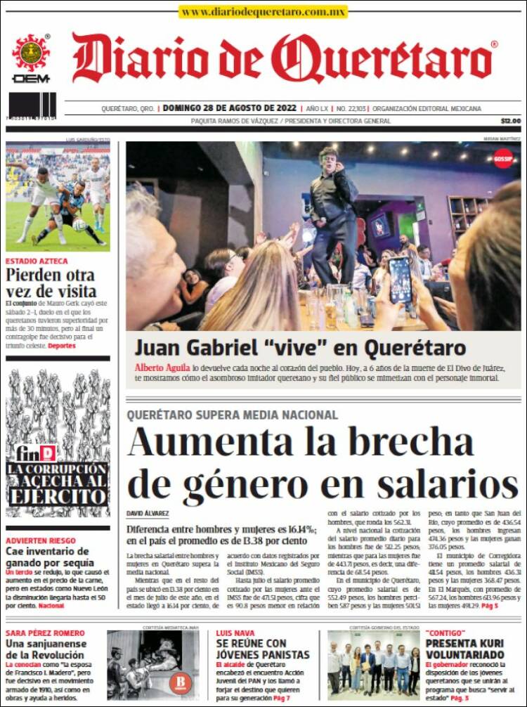 Portada de Diario de Querétaro (México)