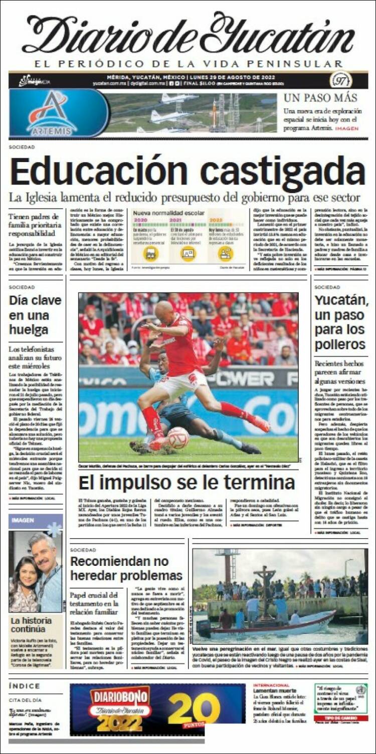 Portada de Diario de Yucatán (México)