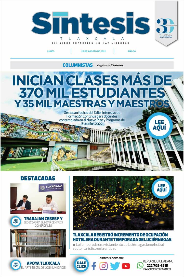 Portada de Síntesis de Tlaxcala (México)