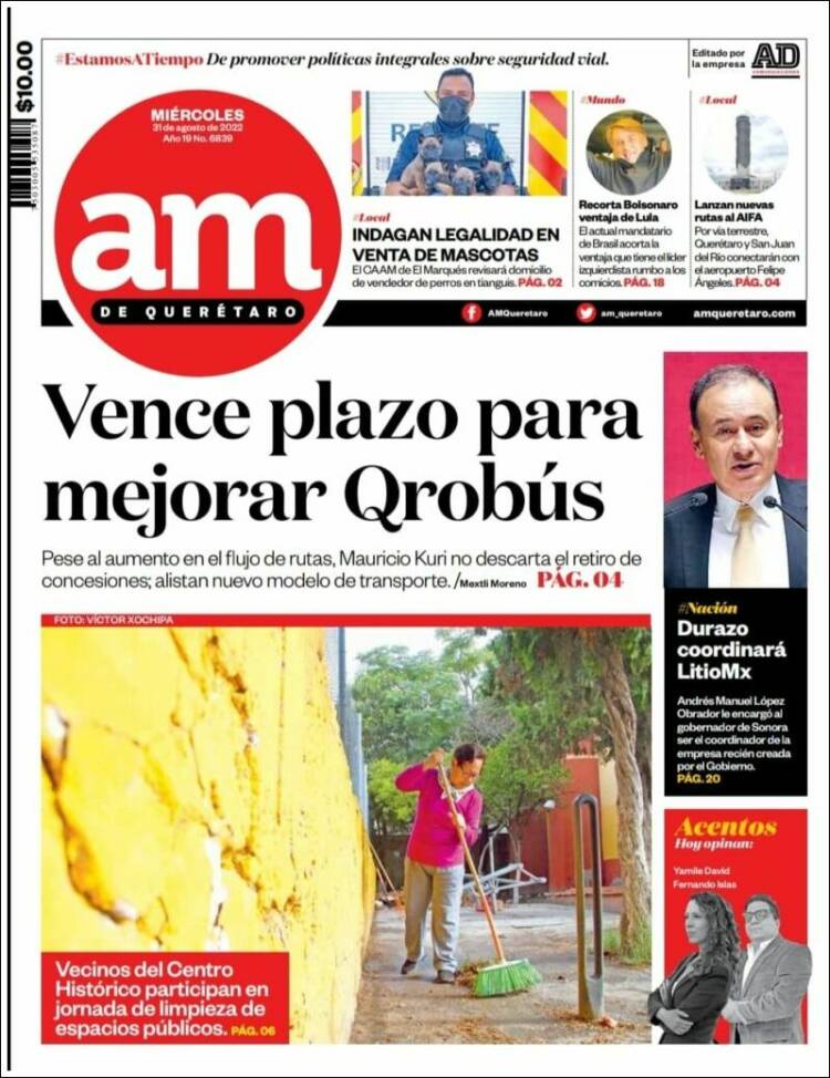Portada de A.M. Querétaro (México)