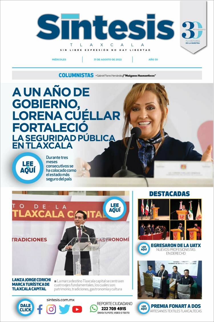 Portada de Síntesis de Tlaxcala (México)