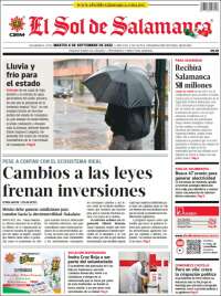 Portada de El Sol de Salamanca (México)