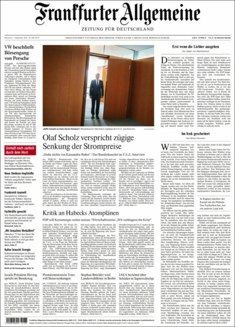 Portada de Frankfurter Allgemeine (Germany)