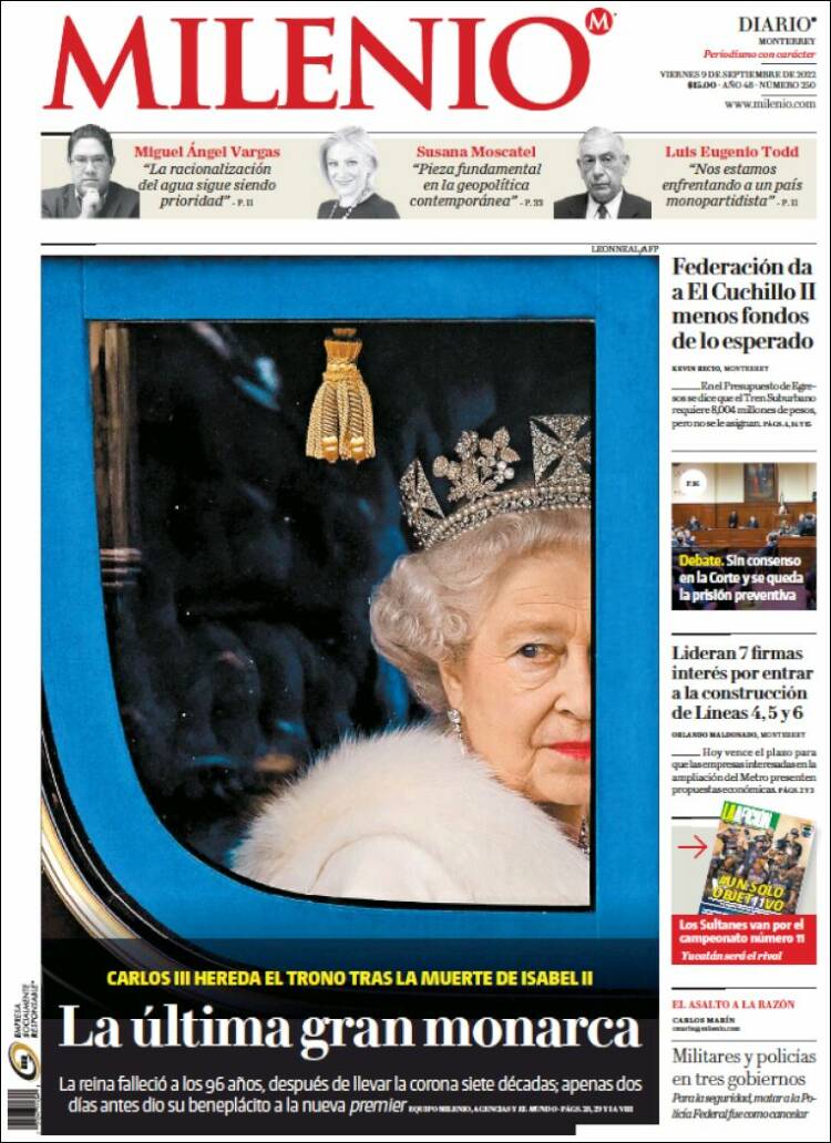 Portada de Milenio de Monterrey (Mexique)