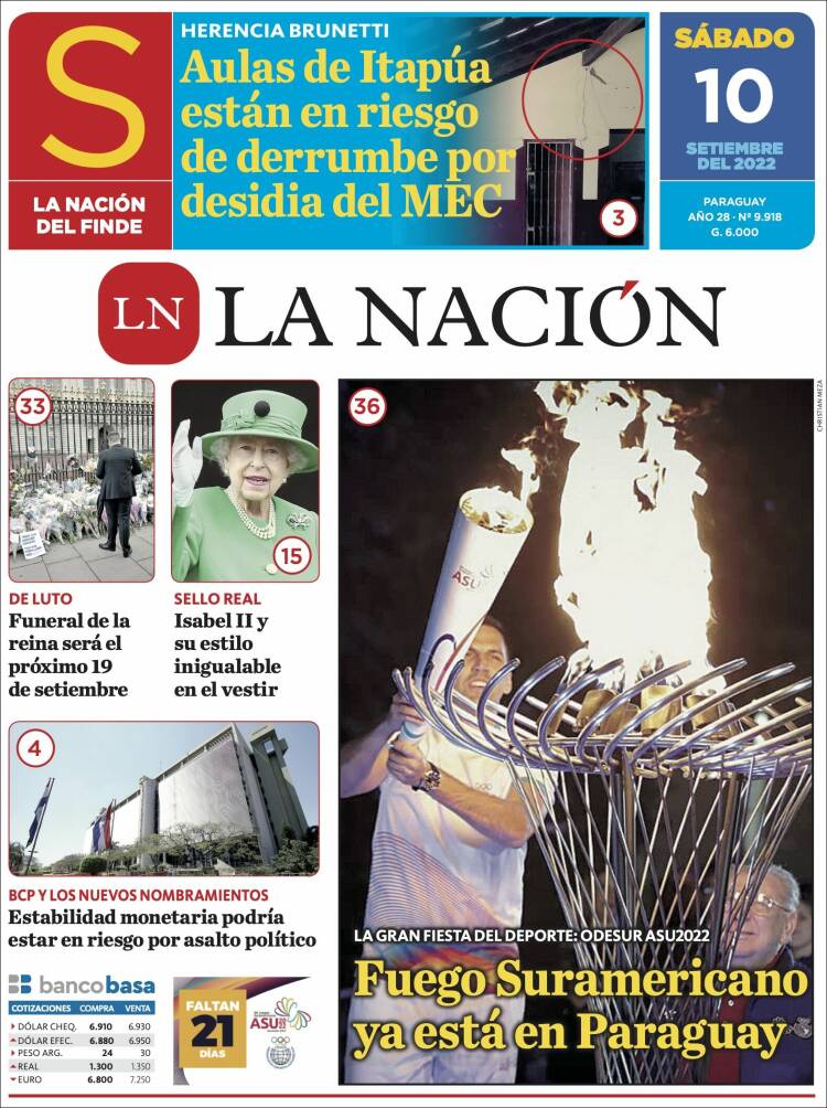 Portada de La Nación (Paraguay)