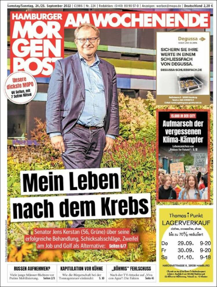 Portada de Hamburger Morgenpost (Alemania)
