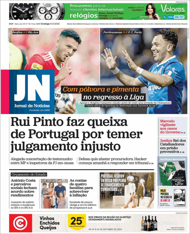 Portada de Jornal de Notícias (Portugal)