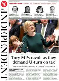 Portada de The Independent (Royaume-Uni)