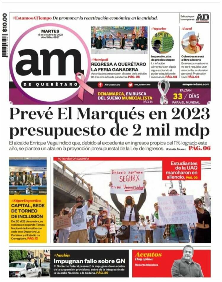 Portada de A.M. Querétaro (México)
