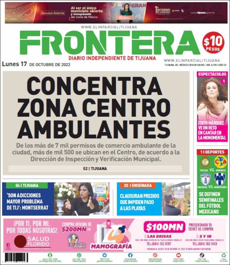 Portada de Frontera (México)