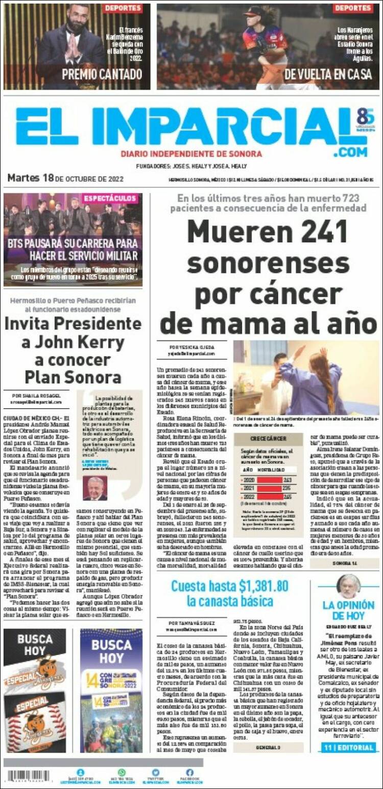 Portada de El Imparcial (México)