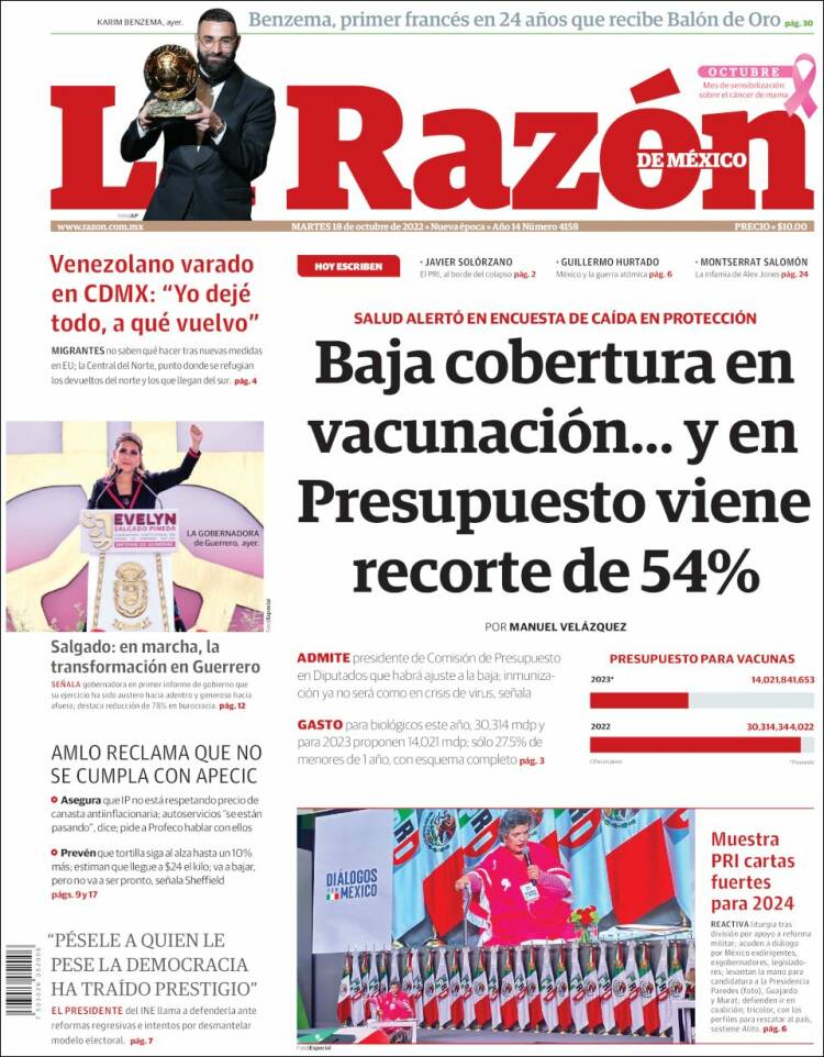 Portada de La Razón (México)
