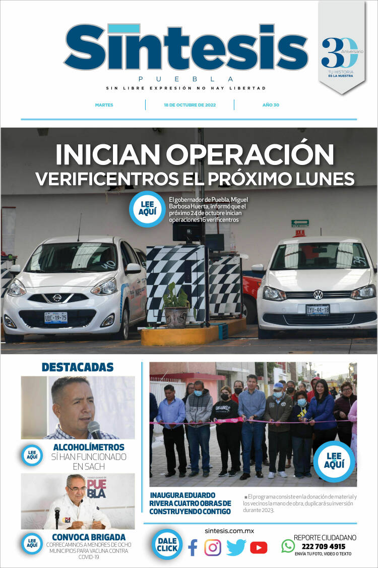 Portada de Síntesis - Puebla (México)