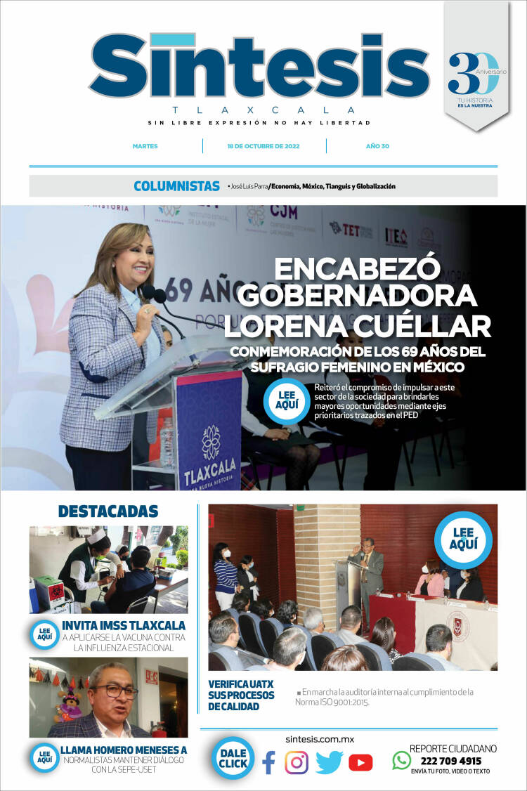 Portada de Síntesis de Tlaxcala (México)