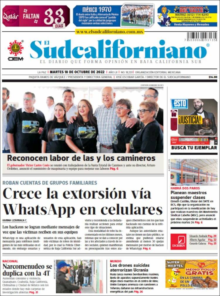 Portada de El Sudcaliforniano (México)