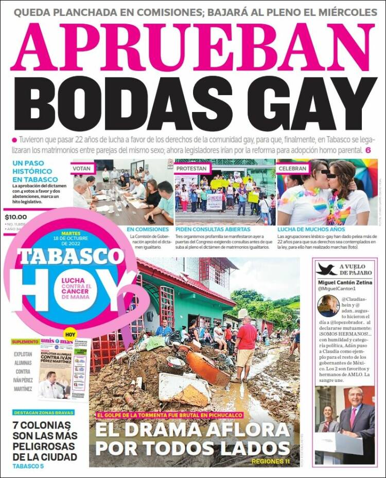 Portada de Tabasco Hoy (México)