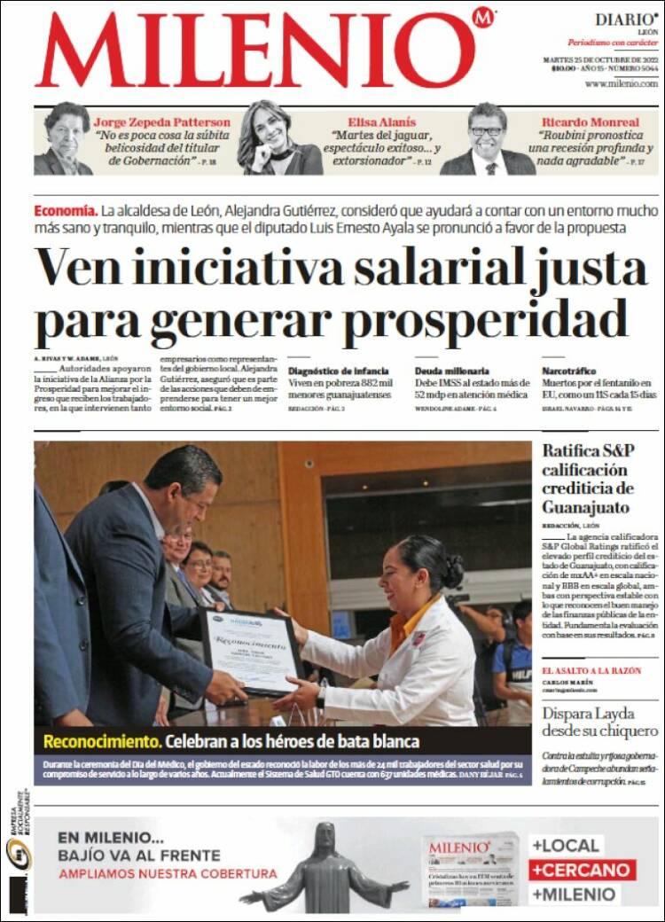 Portada de Milenio de León (México)