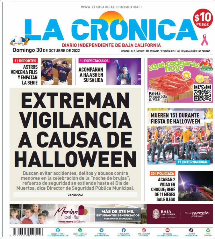 Portada de La Crónica de Baja California (México)