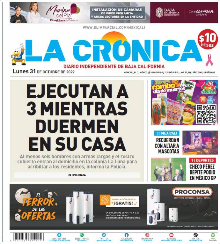 Portada de La Crónica de Baja California (México)