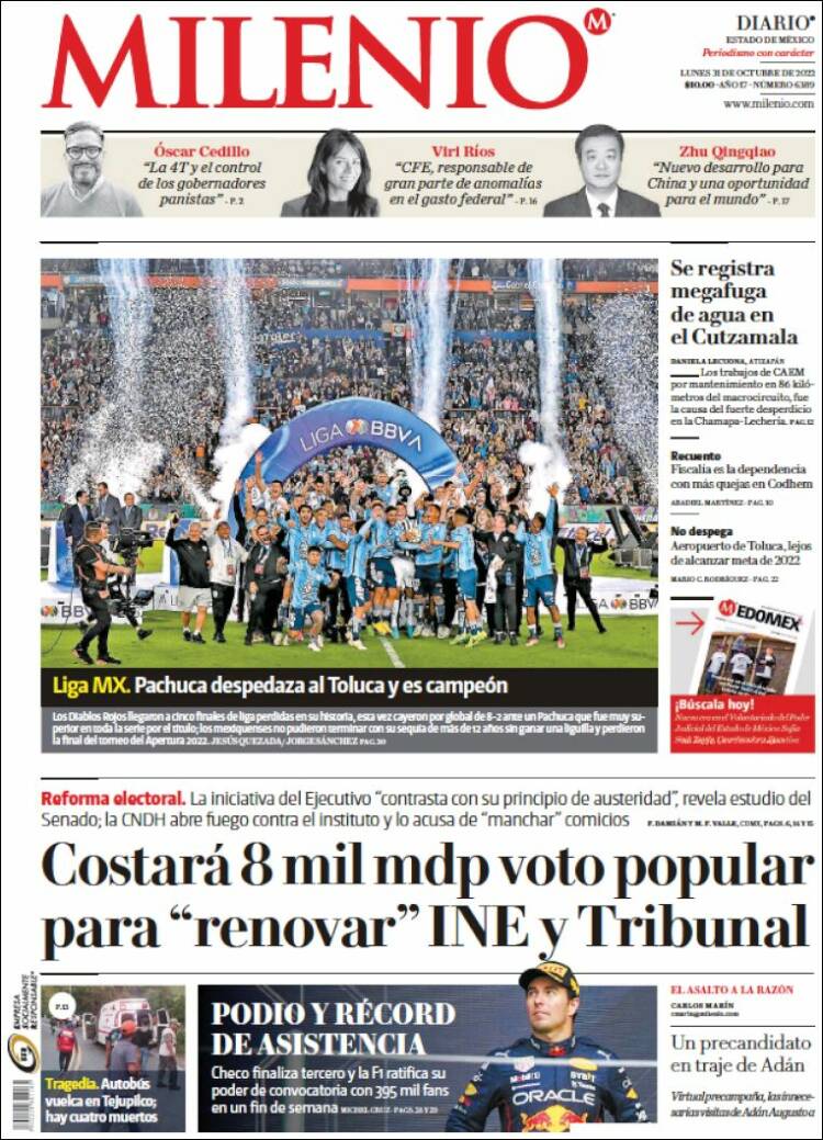 Portada de Milenio - Estado de México (México)