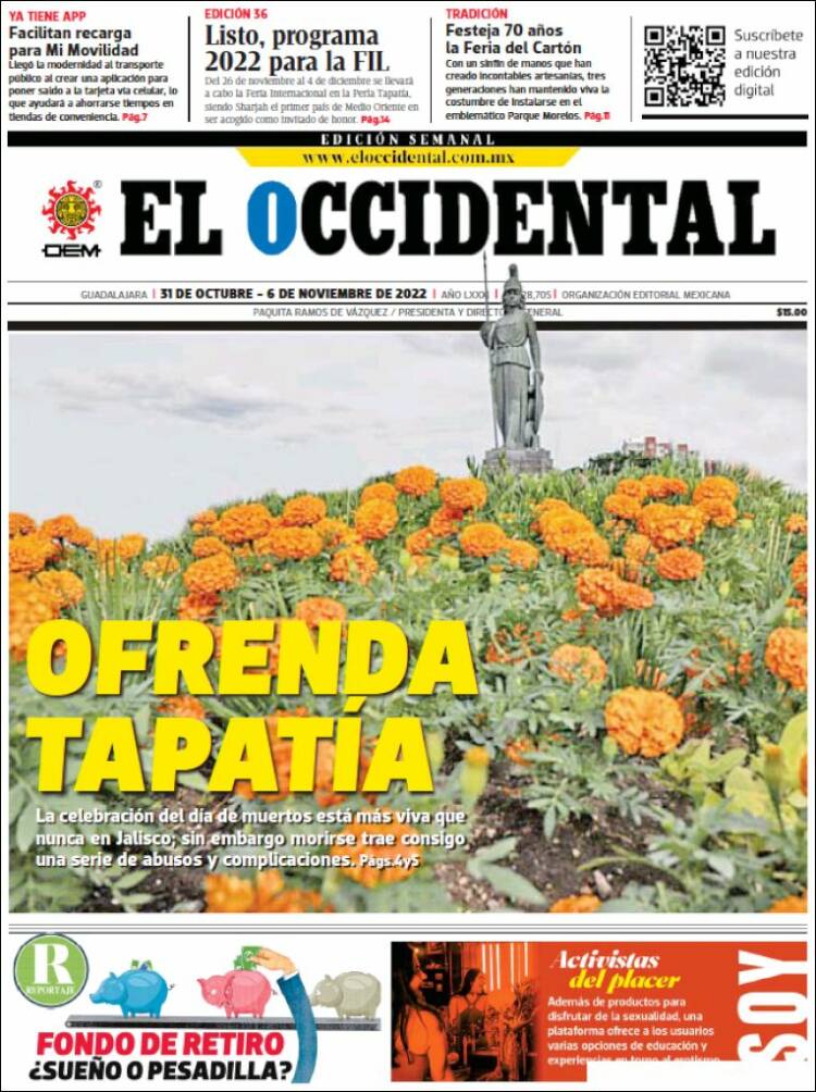 Portada de El Occidental (México)