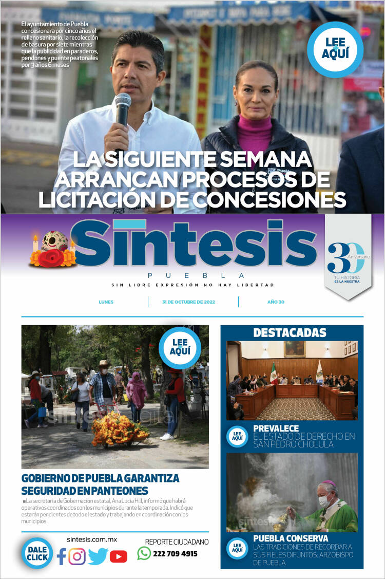 Portada de Síntesis - Puebla (México)