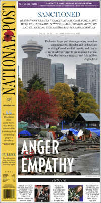 Portada de The National Post (Canadá)