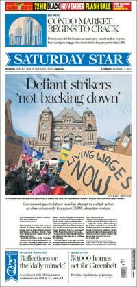 Portada de The Toronto Star (Canadá)