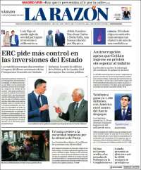 Portada de La Razón (España)