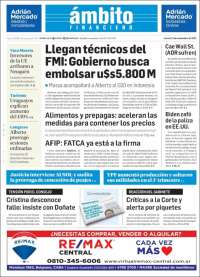 Portada de Diario Ambito Financiero (Argentine)