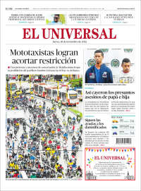 Portada de El Universal (Colombia)