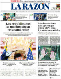 Portada de La Razón (Espagne)