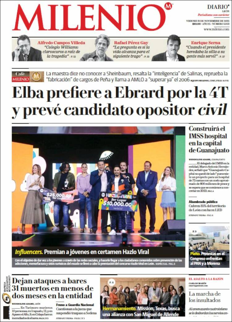 Portada de Milenio de León (México)