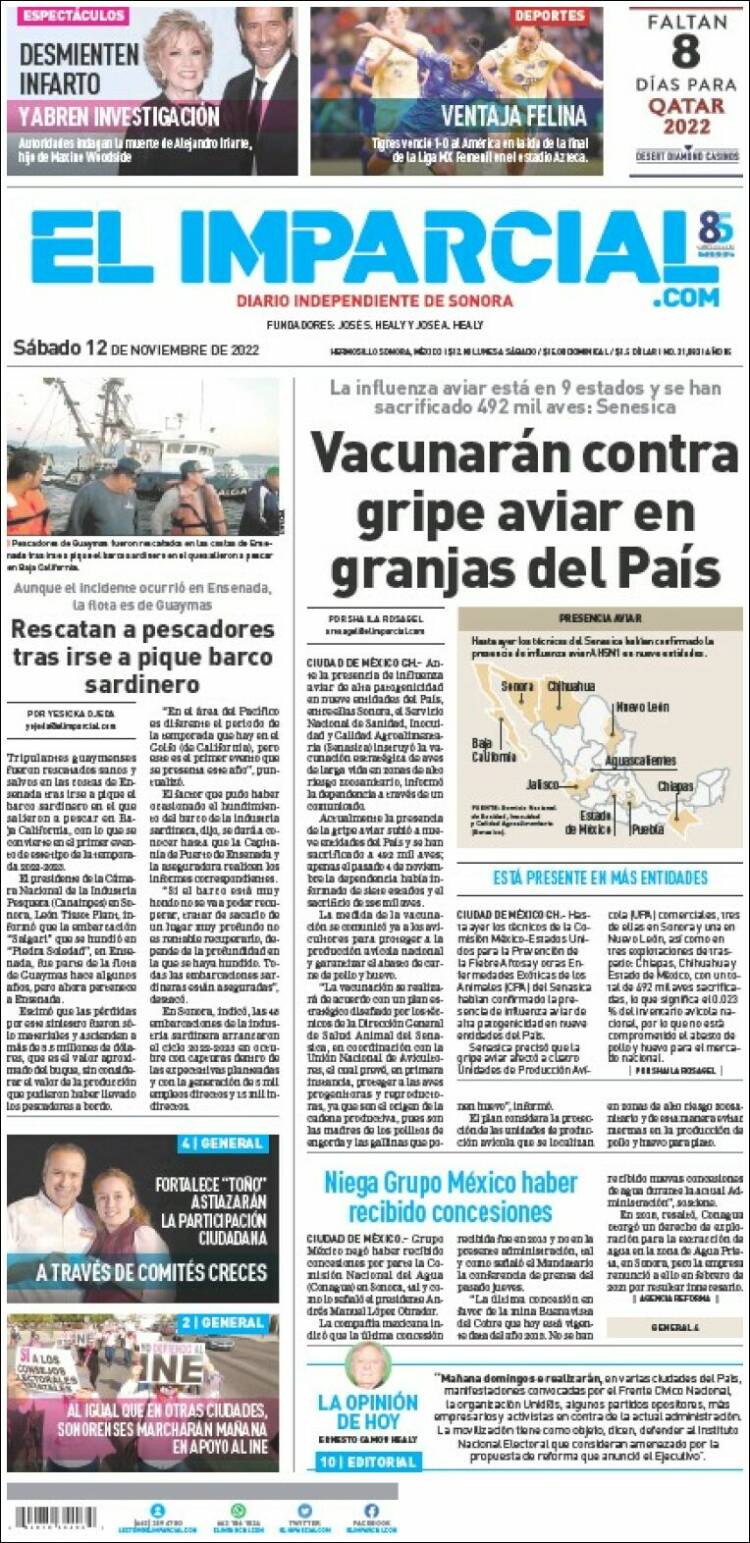 Portada de El Imparcial (México)