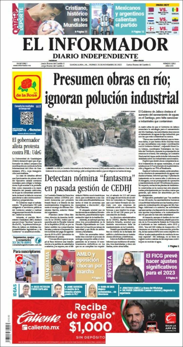 Portada de El Informador (México)