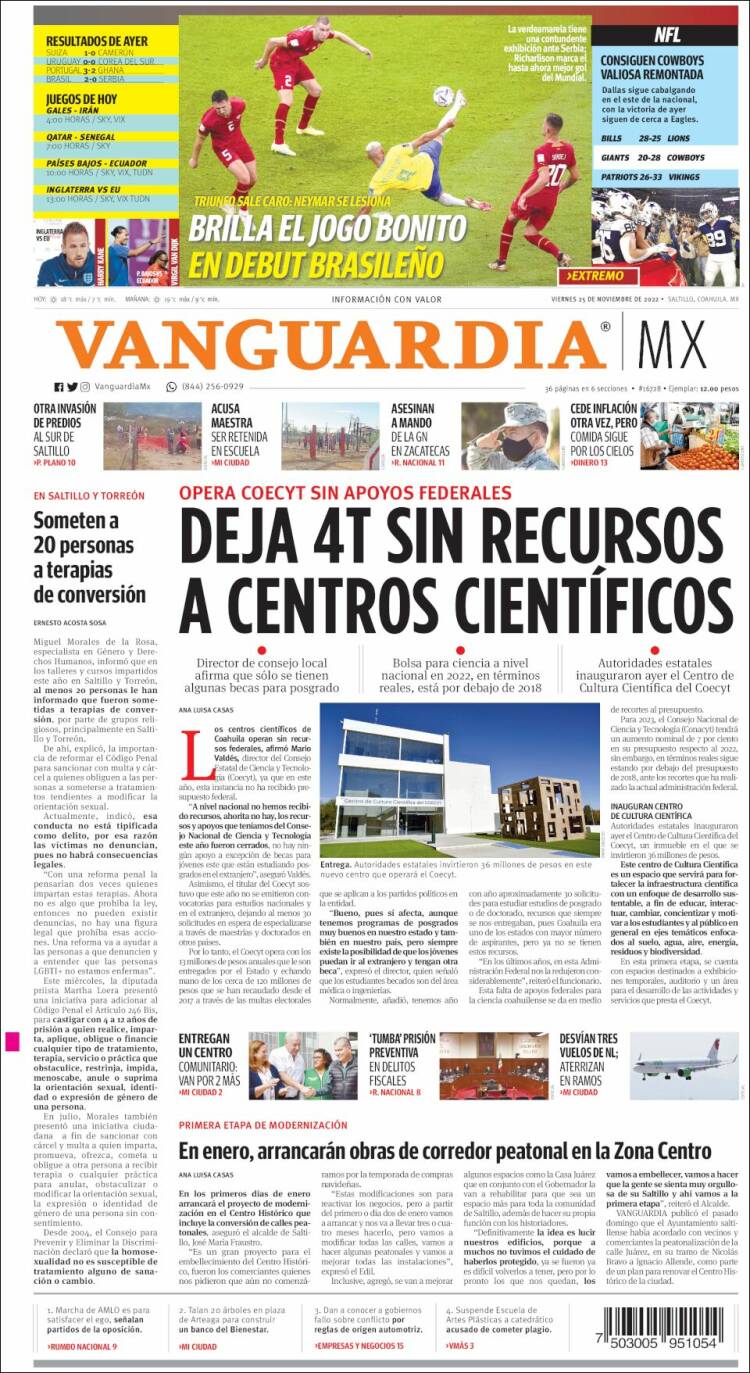 Portada de Vanguardia (México)