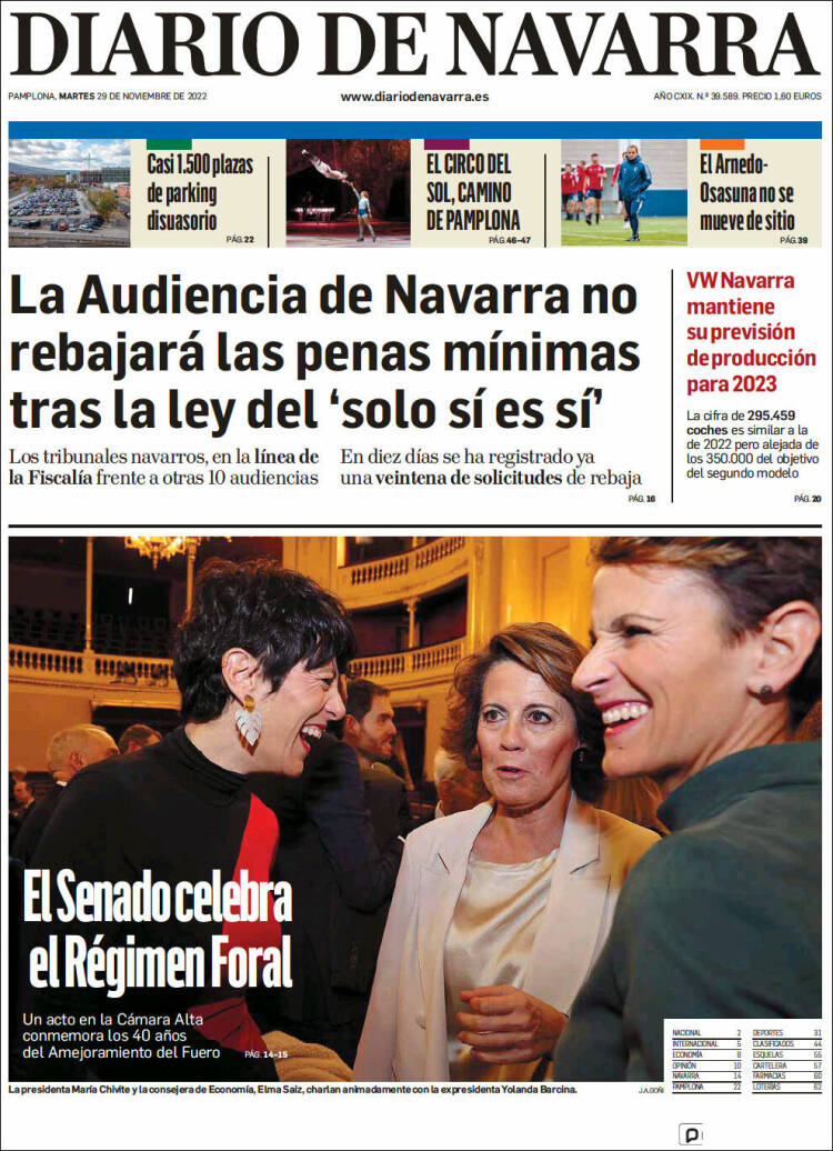 Portada de Diario de Navarra (Spain)