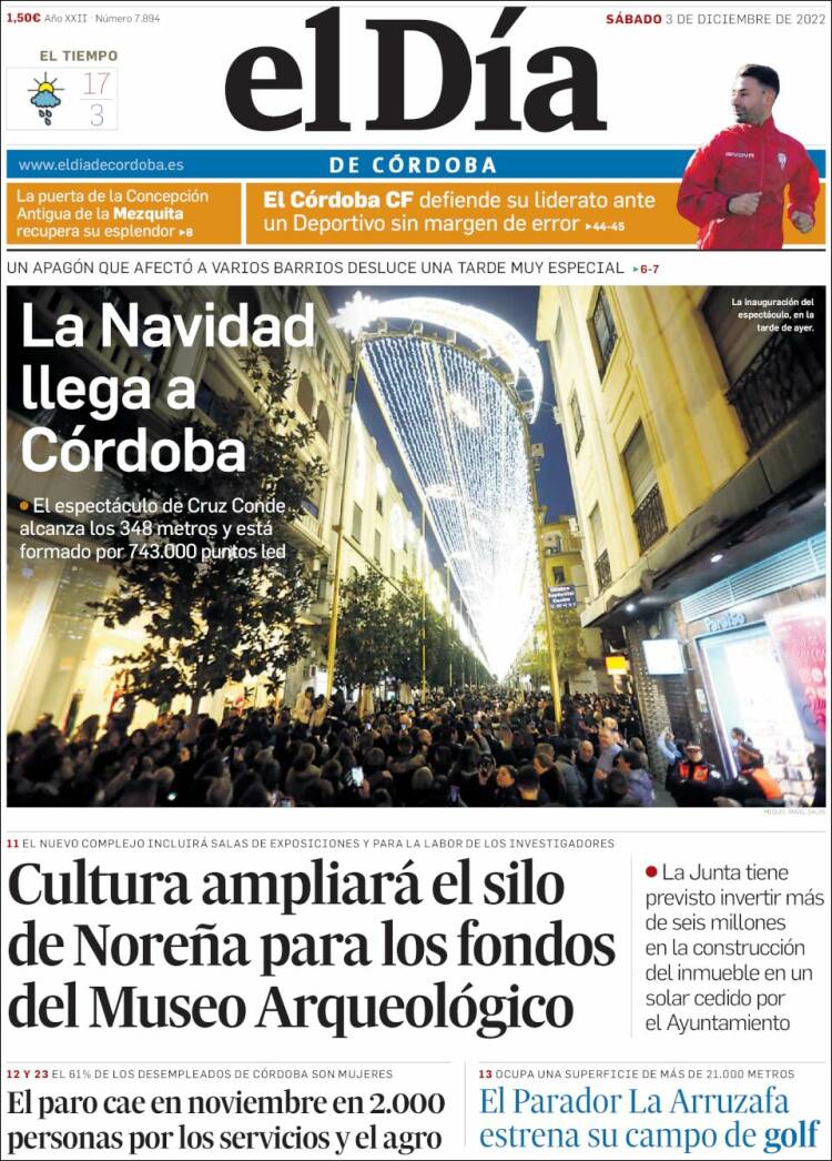 Portada de El Día de Córdoba (España)