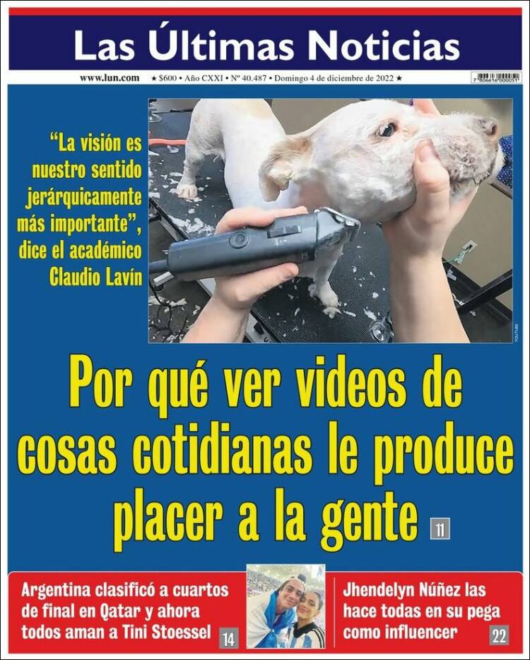 Portada de Las Últimas Noticias (Chile)