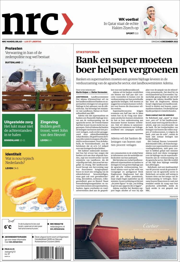 Portada de NRC Handelsblad (Netherlands)