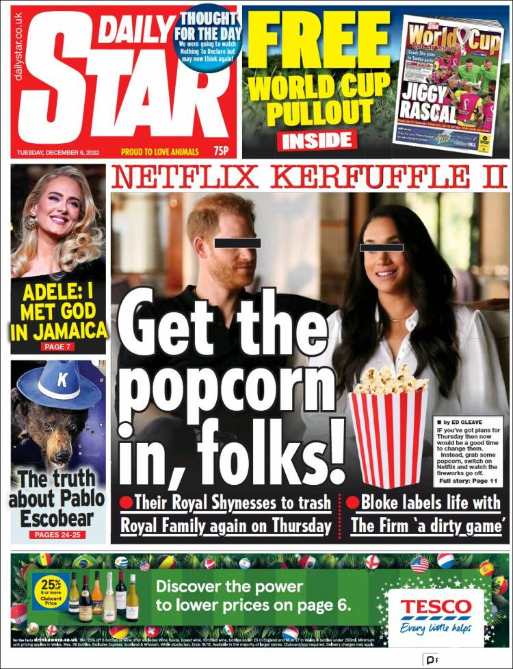 Portada de Daily Star (United Kingdom)