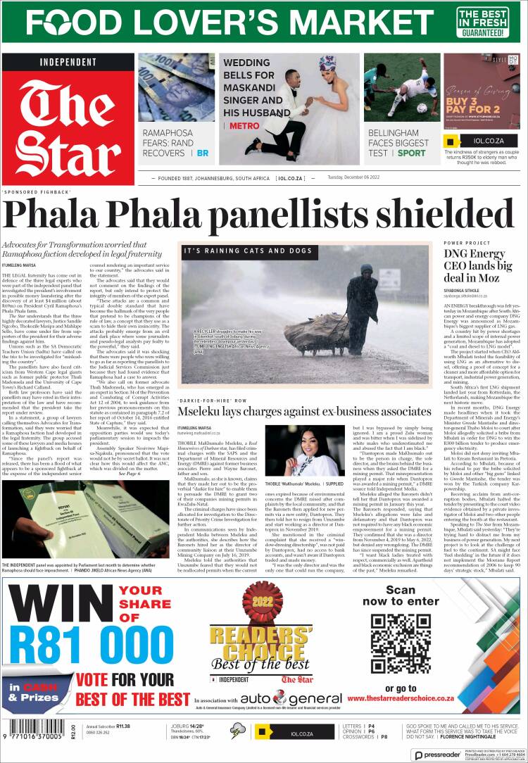 Portada de The Star (South Africa)