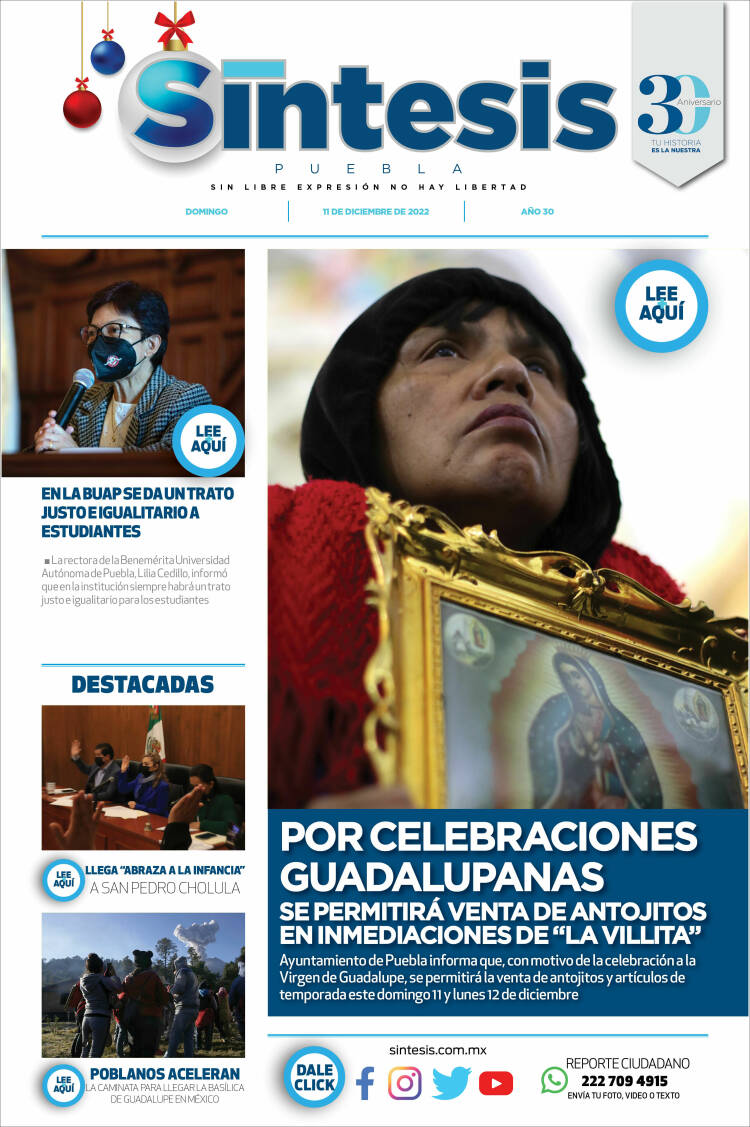 Portada de Síntesis - Puebla (México)