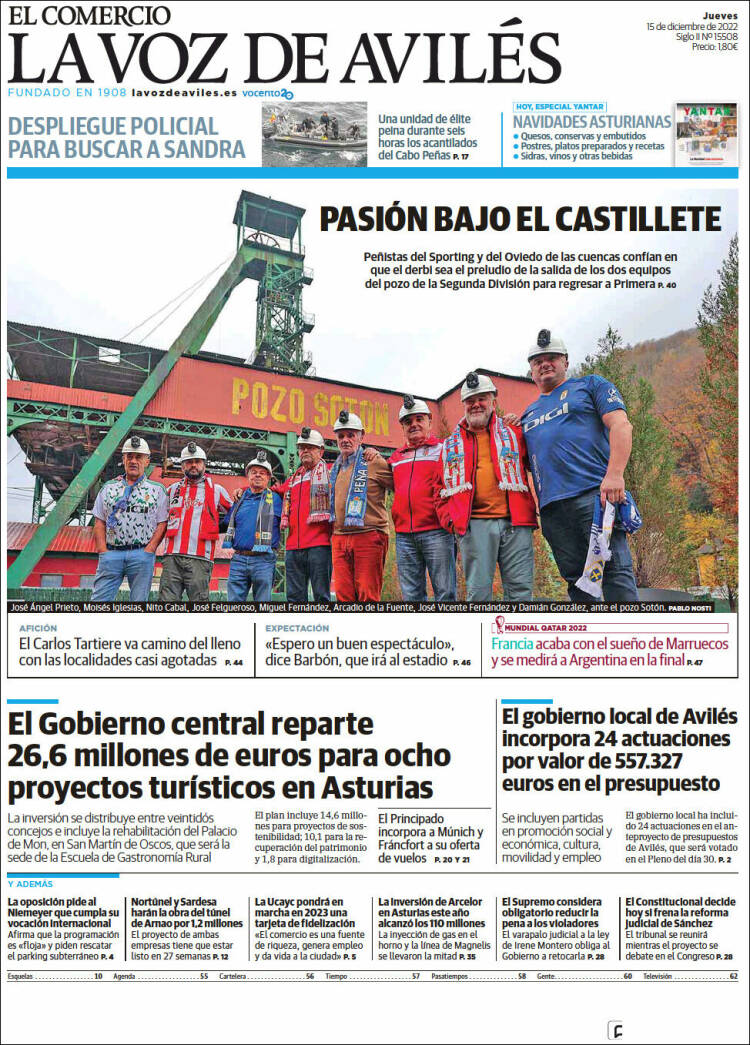 Portada de El Comercio - Avilés (España)