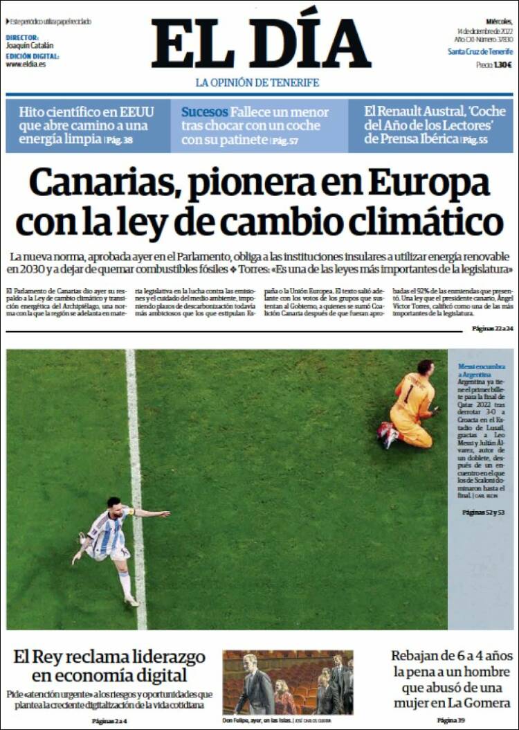 Portada de El Día (España)