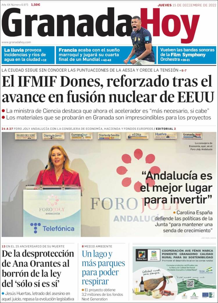 Portada de Granada Hoy (España)