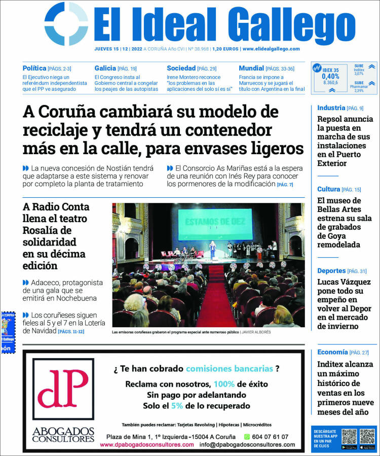 Portada de El Ideal Gallego (España)