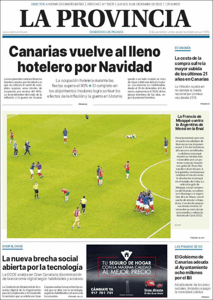 Portada de La Provincia (España)