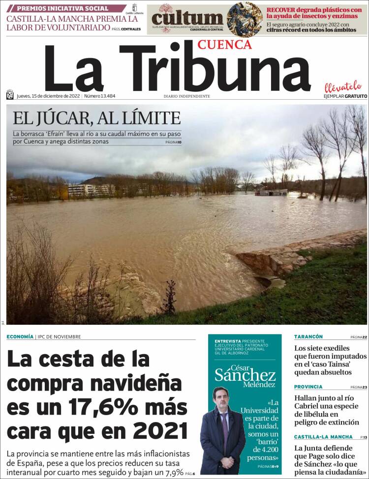Portada de La Tribuna de Cuenca (España)